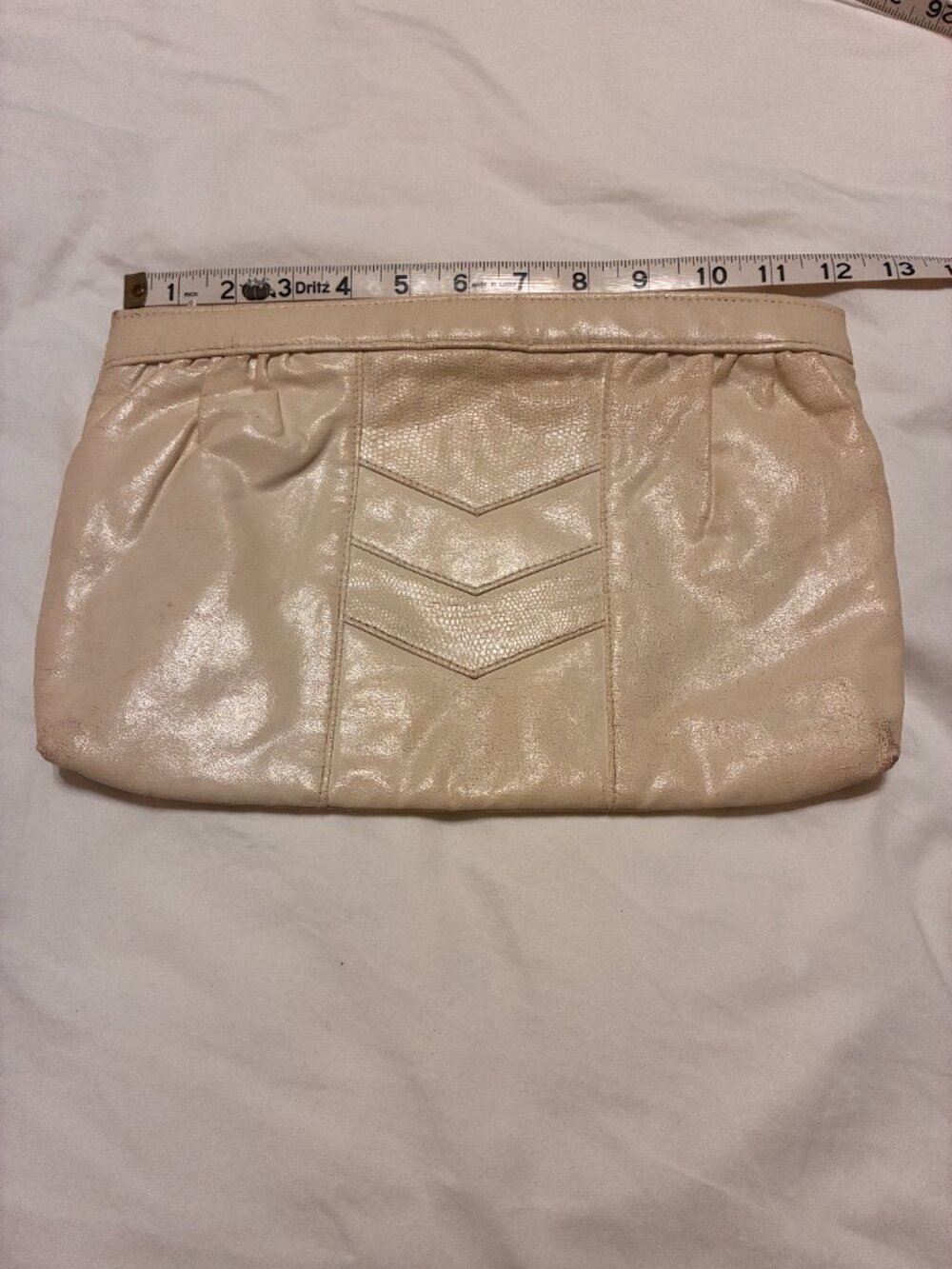 Vintage Off-White Oversized Leather Clutch Purse